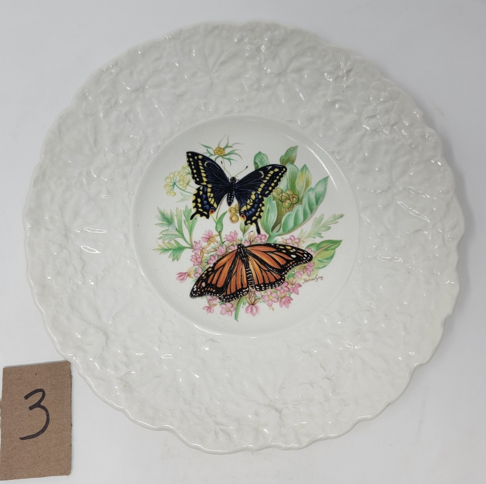 Vintage England Butterflies Of The World Monarch And Black Swallowtail Plate